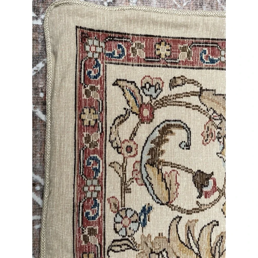 (1) Rare Ralph Lauren Northern Cape Tapestry Pillow Sham Double Sided Zip Cotton